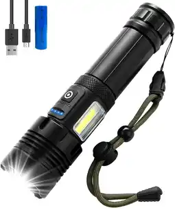 ANWB Exortus Oplaadbare LED Zaklamp Zwart aanbieding