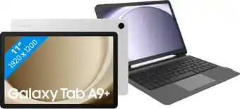 Coolblue Samsung Galaxy Tab A9 Plus 11 inch 128GB Wifi Zilver + BlueBuilt Toetsenbord Hoes QWERTY aanbieding