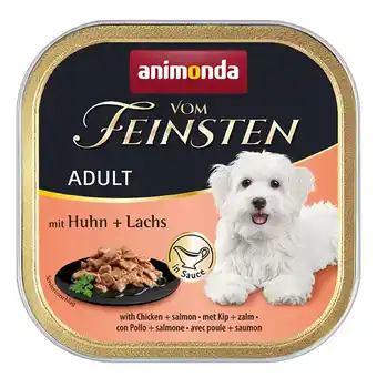 Zooplus voordeelverpakking 44x150g met kip & zalm in saus animonda vom Feinsten Adult nat hondenvoer aanbieding