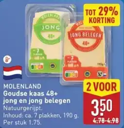 ALDI Molenland Goudse kaas 48+ jong en jong belegen aanbieding