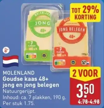 ALDI Molenland Goudse kaas 48+ jong en jong belegen aanbieding