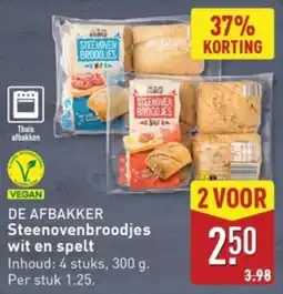 ALDI De Afbakker Steenovenbroodjes Wit en Spelt aanbieding
