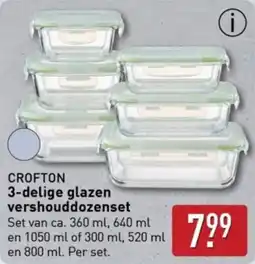 ALDI Crofton 3-delige Glazen Vershouddozenset aanbieding