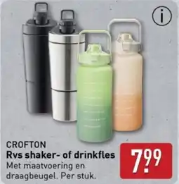 ALDI Crofton Rvs Shaker of Drinkfles aanbieding