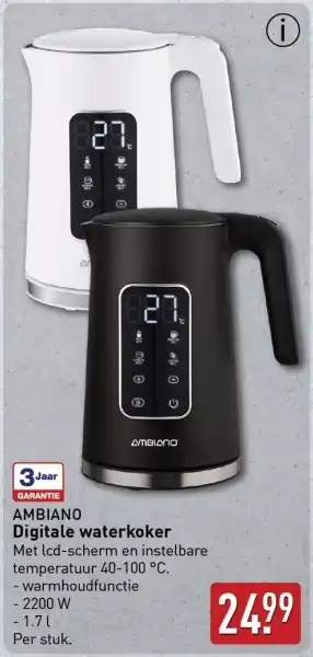 ALDI Ambiano Digitale Waterkoker aanbieding