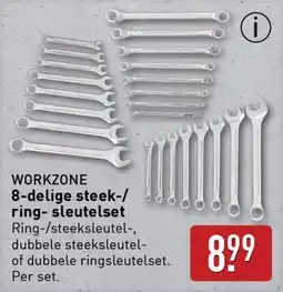 ALDI Workzone 8-delige steek / ring-sleutelset aanbieding
