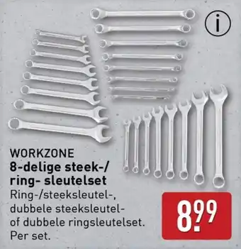 ALDI Workzone 8-delige steek / ring-sleutelset aanbieding