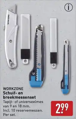 ALDI Workzone Schuif en breekmessenset aanbieding