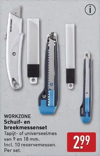 ALDI Workzone Schuif en breekmessenset aanbieding