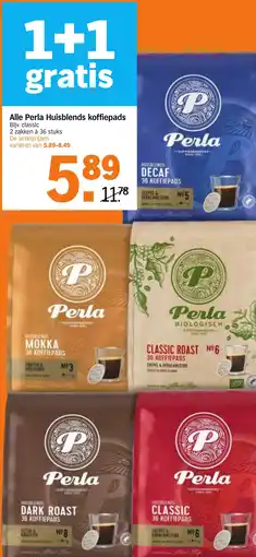 Albert Heijn Alle Perla Huisblends koffiepads aanbieding