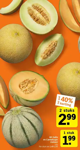 Albert Heijn AH Galia en Cantaloupe meloen aanbieding
