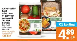Albert Heijn AH Verspakket fusilli salsa rossa of gesneden verspakket Tex Mex burrito's aanbieding