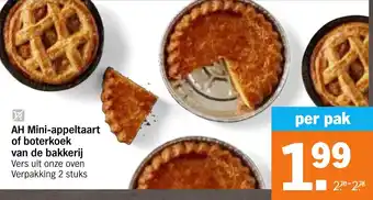 Albert Heijn AH Mini-appeltaart of boterkoek van de bakkerij aanbieding