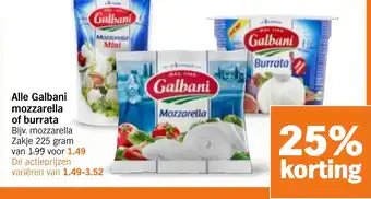 Albert Heijn Alle Galbani mozzarella of burrata aanbieding