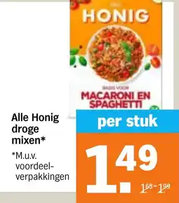 Albert Heijn Alle Honig droge mixen aanbieding