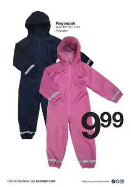 Zeeman Regenpak aanbieding