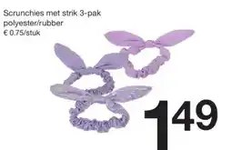 Zeeman Scrunchies met strik aanbieding