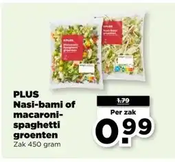 PLUS PLUS Nasi bami of macaroni spaghetti groenten aanbieding
