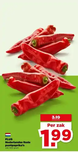 PLUS PLUS Nederlandse Rode puntpaprika's aanbieding