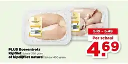 PLUS PLUS Boerentrots Kipfilet of kipdijfilet naturel aanbieding