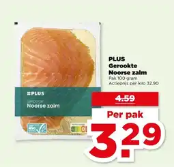 PLUS PLUS Gerookte Noorse zalm aanbieding