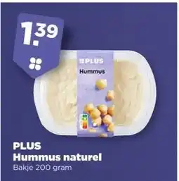 PLUS PLUS Hummus naturel aanbieding