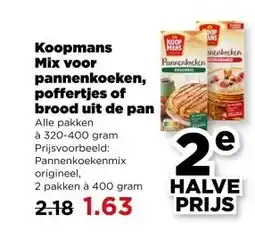 PLUS Koopmans Mix voor pannenkoeken, poffertjes of brood uit de pan aanbieding