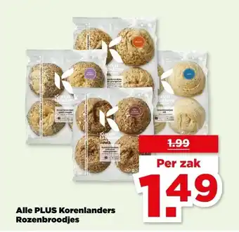 PLUS Alle PLUS Korenlanders Rozenbroodjes aanbieding