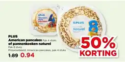 PLUS PLUS Naturel American pancakes of pannenkoeken naturel aanbieding