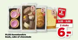 PLUS PLUS Korenlanders Koek, cake of chocolade aanbieding