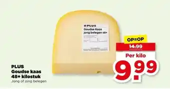 PLUS PLUS Goudse kaas 48+ kilostuk aanbieding