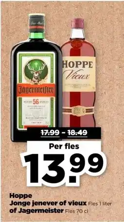 PLUS Hoppe Jonge jenever of vieux of Jagermeister aanbieding