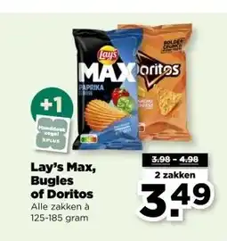 PLUS Lay's Max, Bugles of Doritos aanbieding