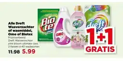 PLUS Alle Dreft Wasverzachter of wasmiddel, Omo of Biotex aanbieding