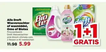 PLUS Alle Dreft Wasverzachter of wasmiddel, Omo of Biotex aanbieding