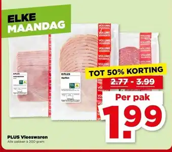 PLUS PLUS Vleeswaren aanbieding