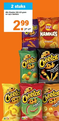 Albert Heijn Alle Cheetos m en Lay's Hamka's aanbieding