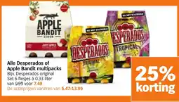 Albert Heijn Alle Desperados of Apple Bandit multipacks aanbieding