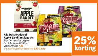 Albert Heijn Alle Desperados of Apple Bandit multipacks aanbieding
