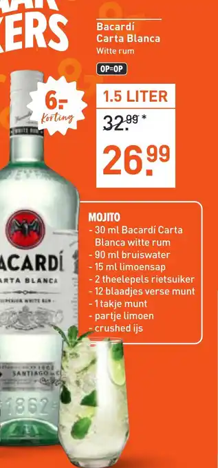 Albert Heijn Bacardí Carta Blanca aanbieding