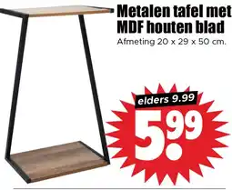 Dirk Metalen tafel met MDF houten blad aanbieding