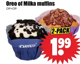 Dirk Oreo of Milka muffins aanbieding