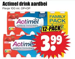 Dirk Actimel drink aardbei aanbieding