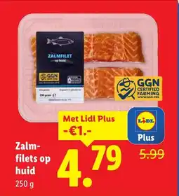 Lidl Zalmfilets op huid aanbieding