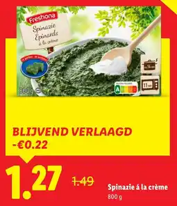 Lidl Spinazie á la crème aanbieding