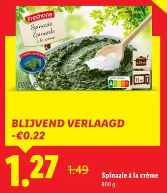 Lidl Spinazie á la crème aanbieding