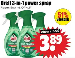 Dirk Dreft 3-in-1 power spray aanbieding