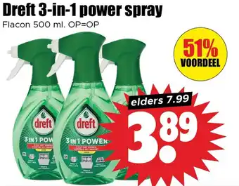 Dirk Dreft 3-in-1 power spray aanbieding