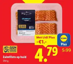 Lidl Zalmfilets op huid aanbieding