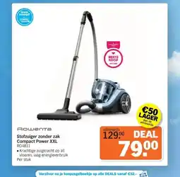 Albert Heijn Rошепта Stofzuiger zonder zak Compact Power XXL RO4B11 aanbieding